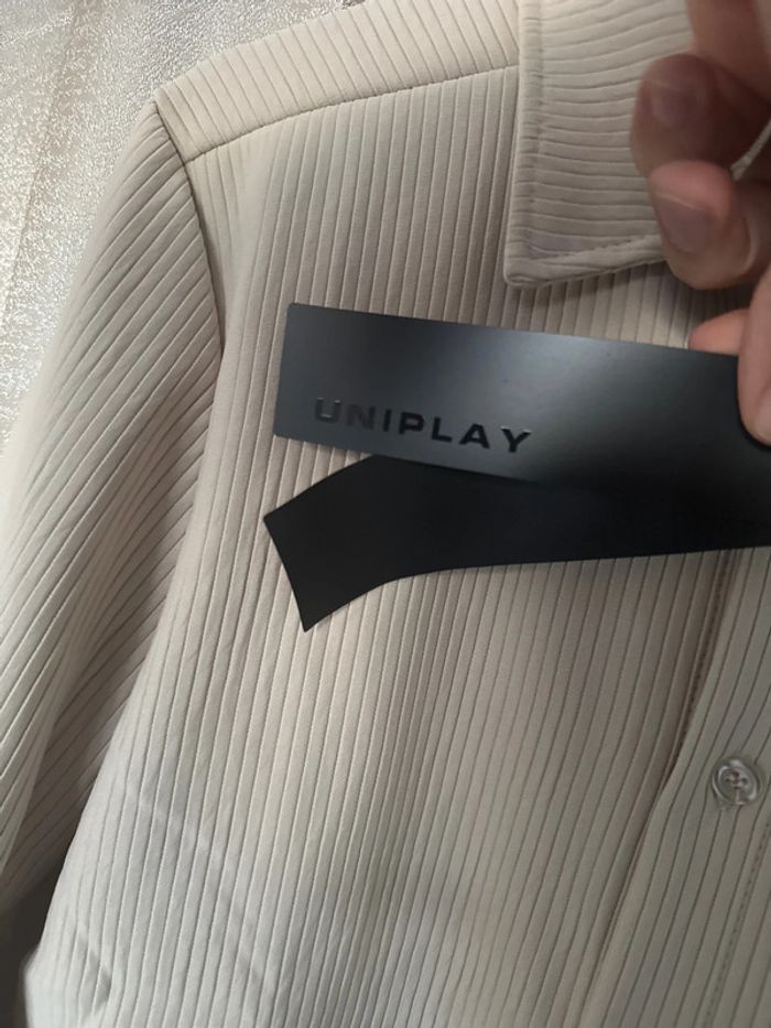 Chemise Uniplay homme – beige côtelée – Taille M – Neuve - photo numéro 5