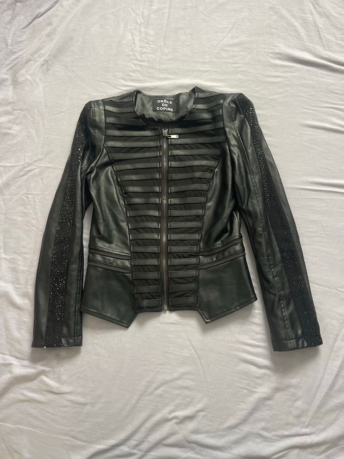 Veste imitation cuir taille  s - photo numéro 5