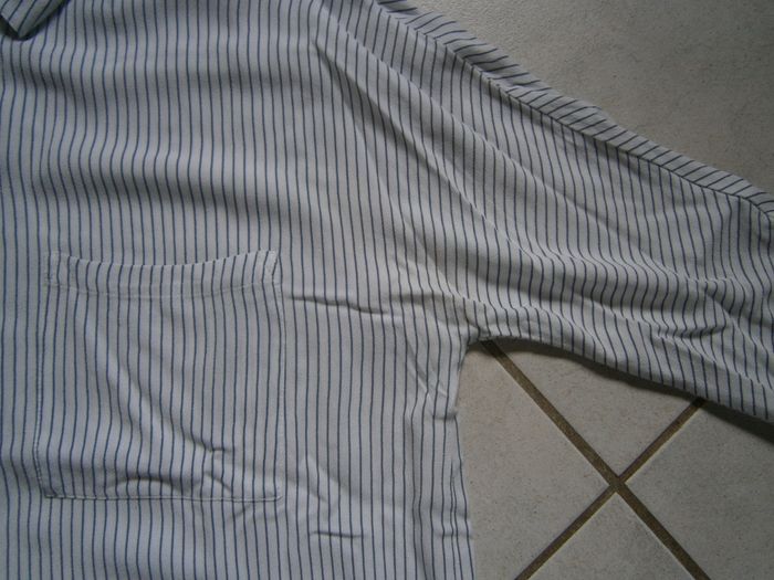 Chemisier ML blanc rayé violet PROMOD Taille 40 - photo numéro 6