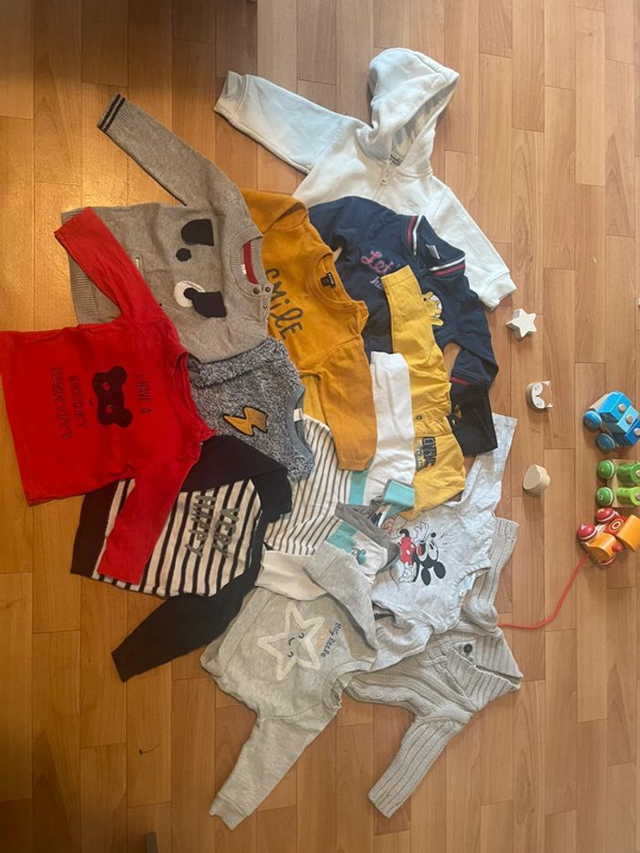 Lot 12 pulls, tshirts ML, gilets