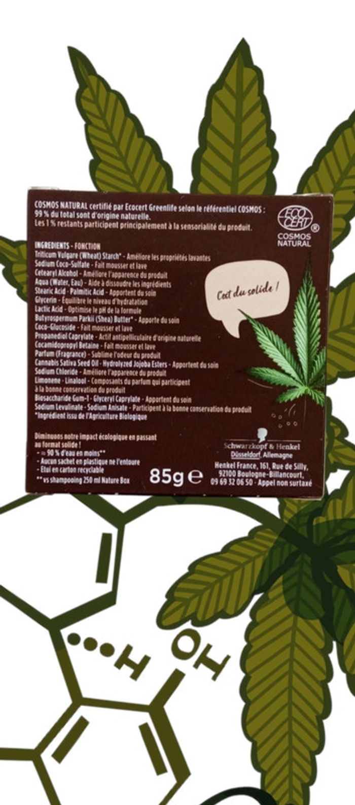Shampoing Solide 3 en 1 Antipelliculaire - A l'Huile de Chanvre- Cheveux/Cuir Chevelu/Barbe - 85g - photo numéro 2