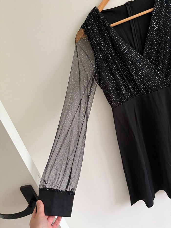 Robe de soirée noire argenté Amazon taille 36 S - photo numéro 3