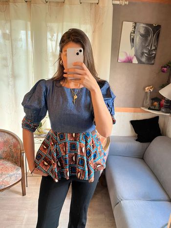 Top bouffant ethnique vintage bohème champêtre barok siren office