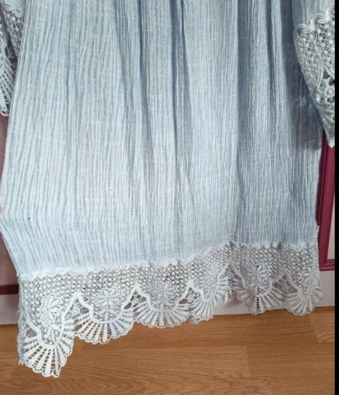 Blouse bleu écru T.3( 40/42) - photo numéro 5
