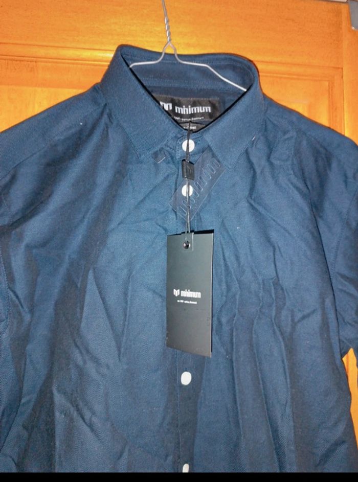 Chemise neuve bleu foncé effet jeans en taille s - photo numéro 2