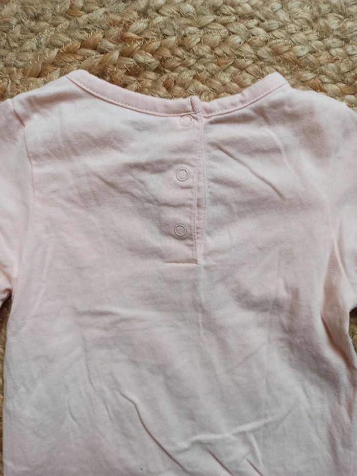 T-shirt manche longue rose 6 mois - photo numéro 5