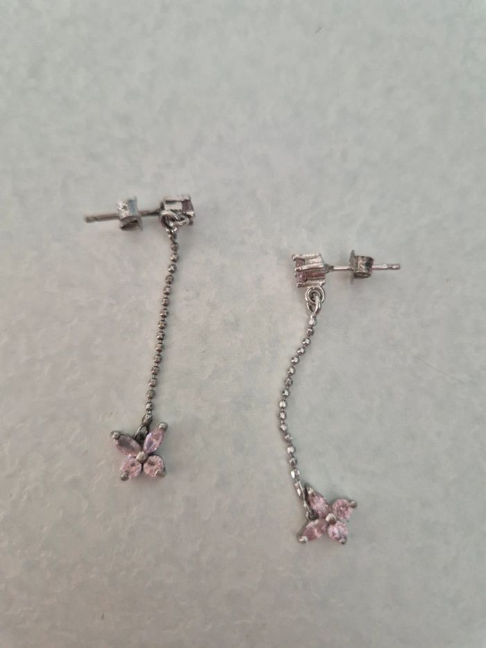 Boucles d'oreilles papillon en argent - photo numéro 2