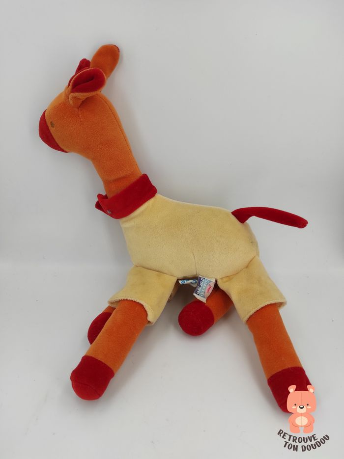 Doudou Girafe Orange Jaune Sucre d'Orge - photo numéro 3