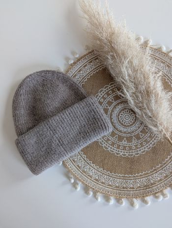 Bonnet Dublin beige taupe avec revers