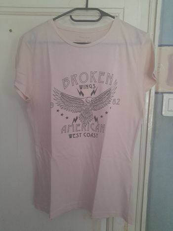 T-shirt rose imprimé, marque Primark, taille 40