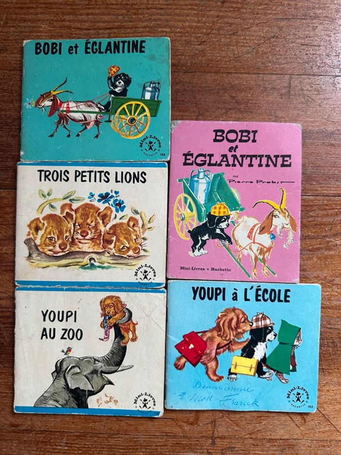 Lot de 5 mini-livres Pierre Probst Hachette Caroline Youpi Bobi albums vintage