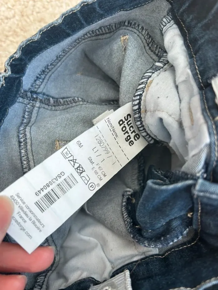 Lot bébé garçon demie-saison : pantalon jeans et teeshirt manches longues - catimini - 12 mois - photo numéro 3