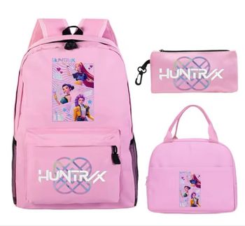 Ensemble 3 pièces sac à dos, sac à collation et plumier assortis KPop Demon Hunters Neuf et emballé