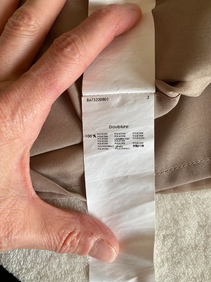 Robe Promod coupe droite en voile taille 38 beige avec sequins - photo numéro 14
