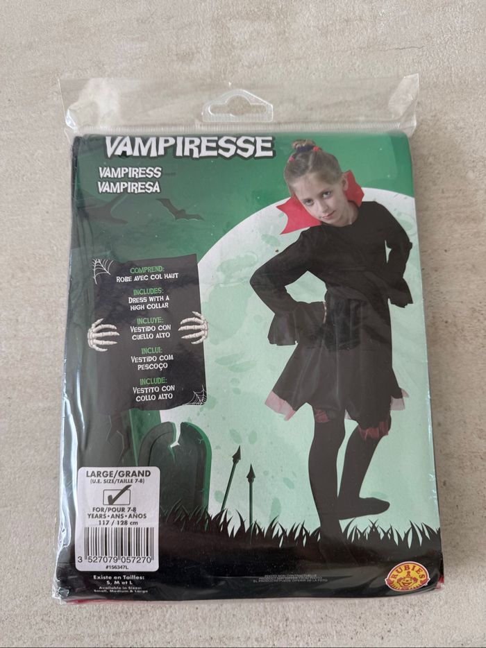 Déguisement fille Halloween vampiresse 7-8 ans