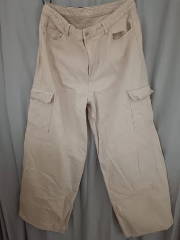 Chic & Confort : Pantalon Wide Leg Beige Taille 46