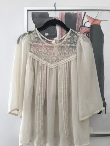 Blouse vintage manches 3/4 bohème 34