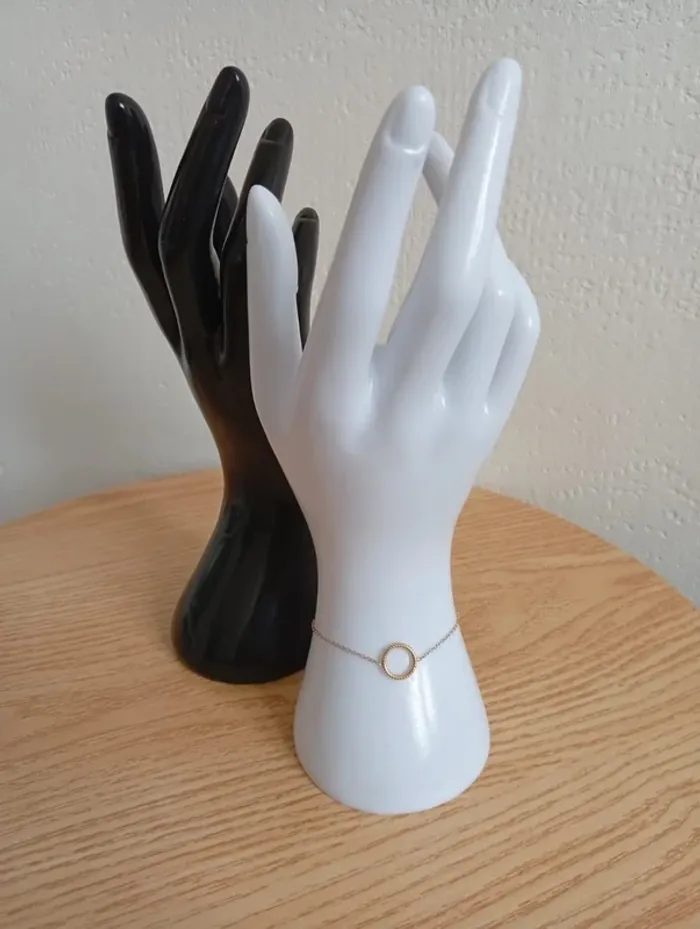 Cadeau femme Bracelet gourmette acier inoxydable couleur or simple efficace