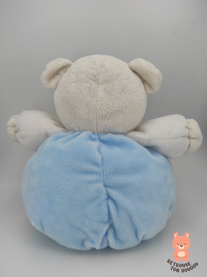 Doudou Boule Ours blanc et bleu Gipsy - photo numéro 2