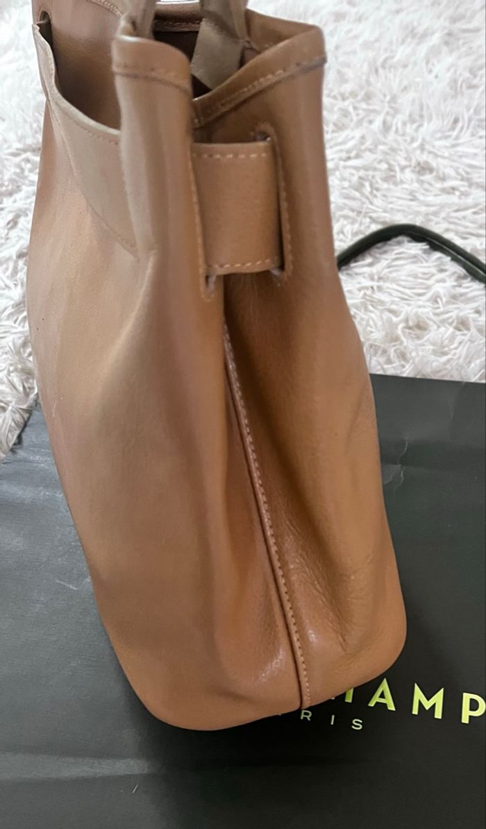 Sac longchamp en cuir beige - photo numéro 3