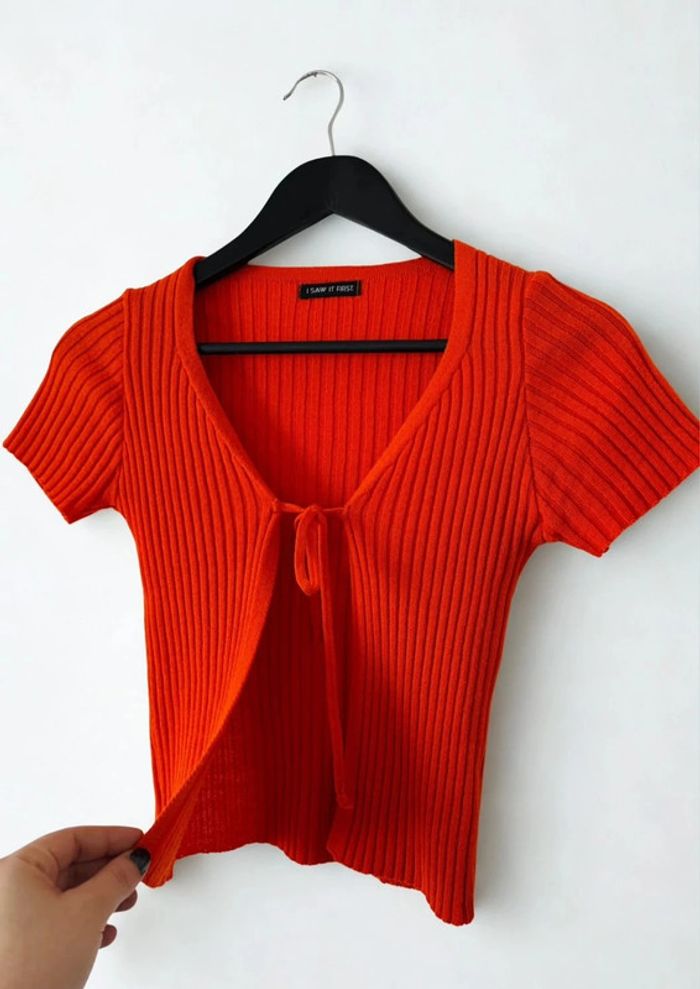 Gilet court côtelé orange vif I Saw It First Taille XS/S - photo numéro 3