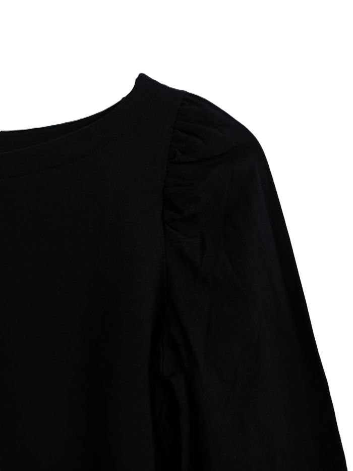 T shirt noir manches longues. Fronces. Camaïeu. Taille S - photo numéro 4