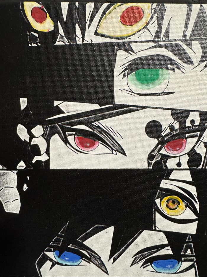 Tableau regards collectors – Demon Slayer série limitée toile 30x40 cm - photo numéro 2