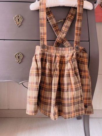 Jupe salopette Fille 6 ans Sergent Major carreaux automne TBE