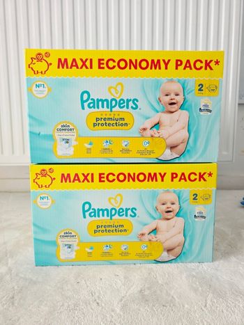 2x Couches Pampers Premium protection Taille 2 MAXI PACK *248