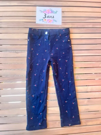 Pantalon bleu motif cerise orchestra 3 ans