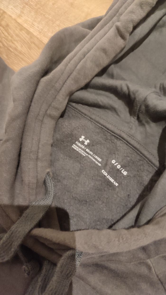 Sweat pull capuche gris Under Armour L LG avec poche centrale - photo numéro 4