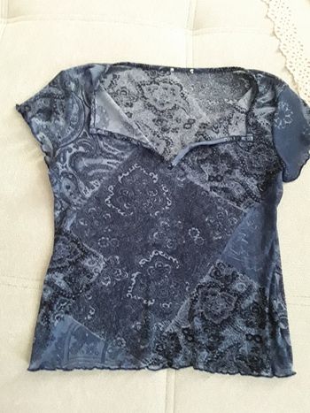 top voile bleu taille 38