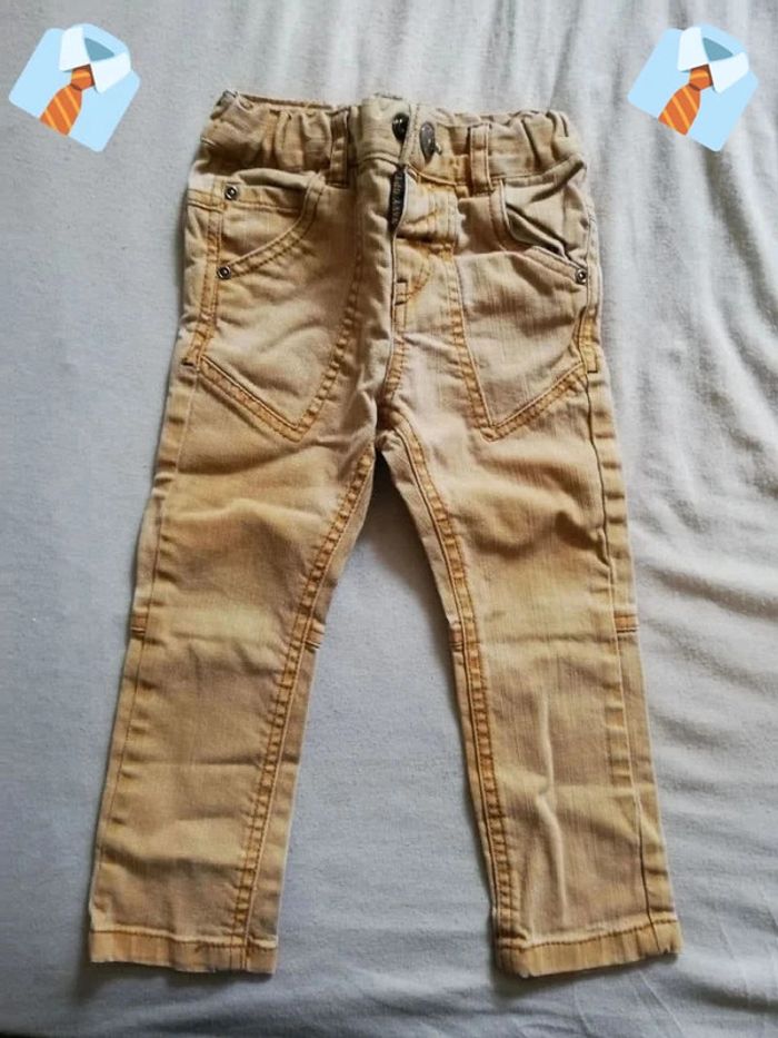 Jean Beige à Bouton Braguette "Kid Kanai" - Taille 24 Mois