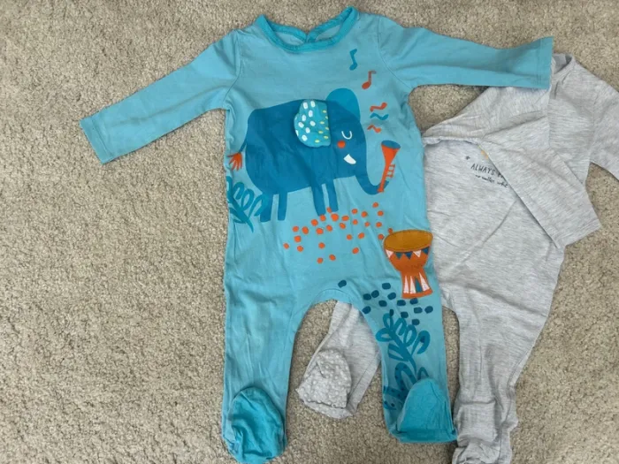 Lot de 2 pyjamas bébé mixtes - 12 mois - DPAM et Texe - photo numéro 2
