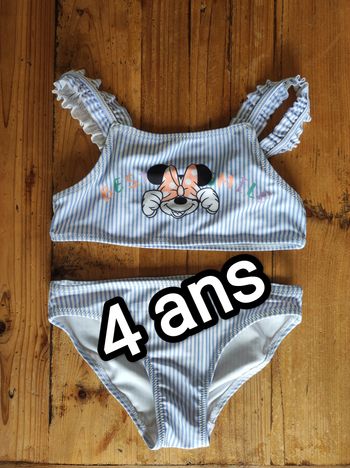 Maillot de bain 2 pièces Minnie 4 ans