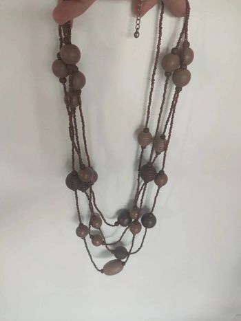 Collier 4 rangs marron