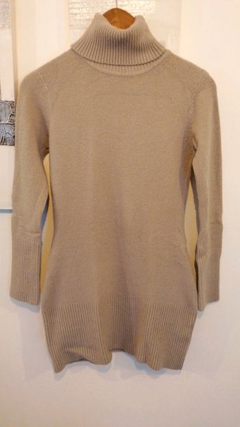 Robe pull grise avec col roulé TU