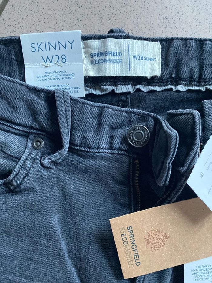 Jean gris anthracite de marque Springfield taille W. 28 soit 38 couple, Skinny neuf. - photo numéro 5