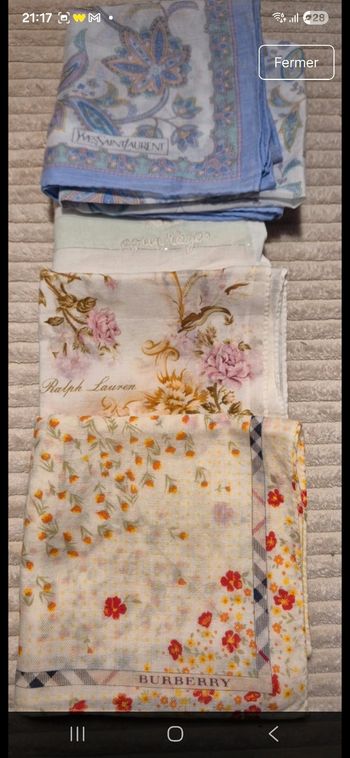 Lot de mouchoirs en coton vintage de marque