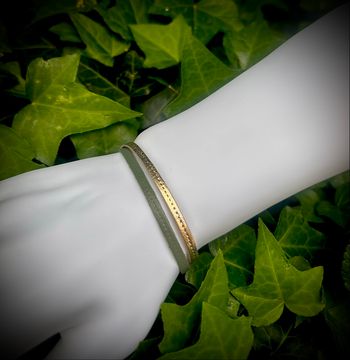 Bracelet fin cuir doré/kaki
