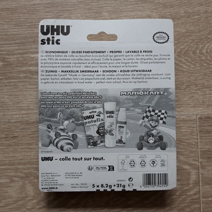Lot de 6 tubes de colle Mario Kart Uhu Stic NEUF - photo numéro 2