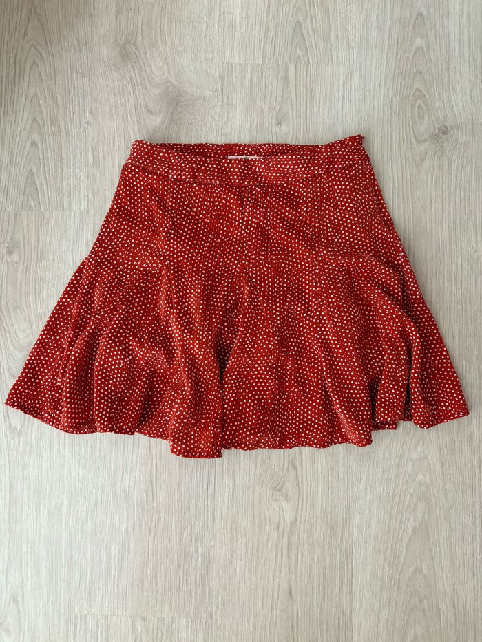 Jupe orange à pois