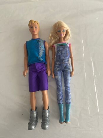 Lot 2 Poupées Mattel Barbie & Ken – Styles Sport / Été – Visages 1998 & 2007