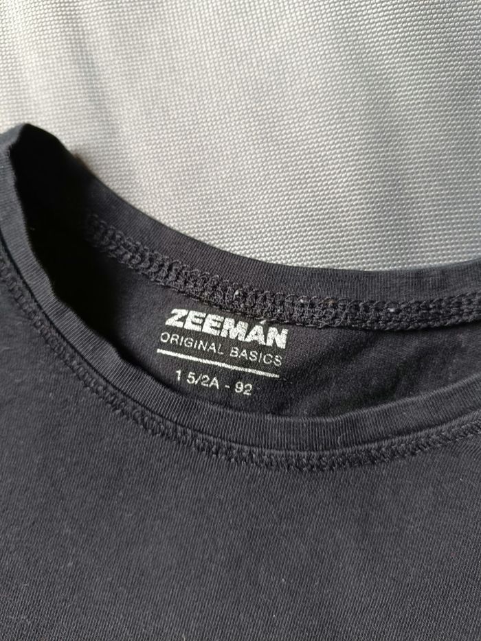 T-shirt noir uni 💕 Taille 92 cm - photo numéro 2