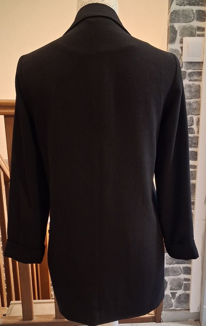 Long blazer noir sans fermeture - photo numéro 6