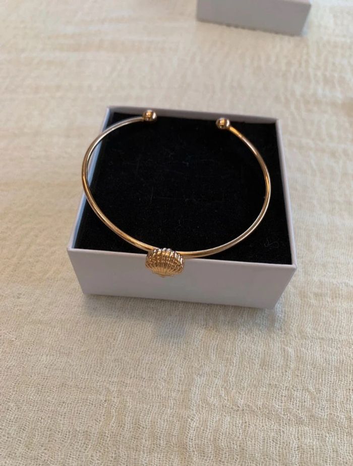 Bracelet en acier inoxydable, réglables, style coquillage - photo numéro 3