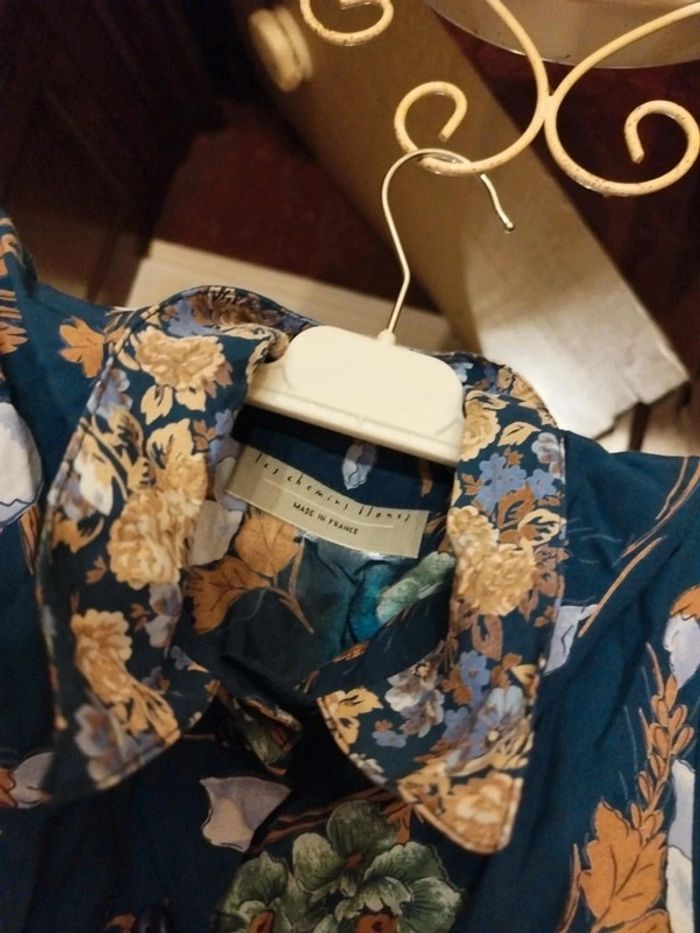 Robe longue bleue avec passants S/36 vintage - photo numéro 5
