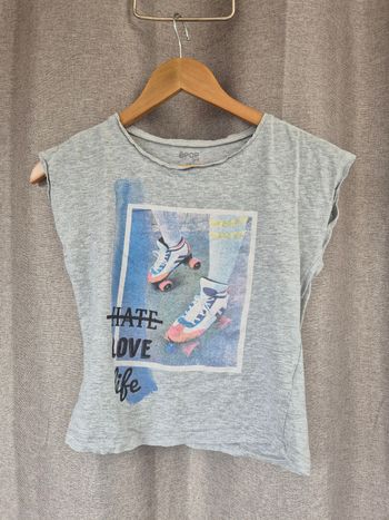 T-shirt Gris êpop Girls – Motif Roller – Taille 10 ans