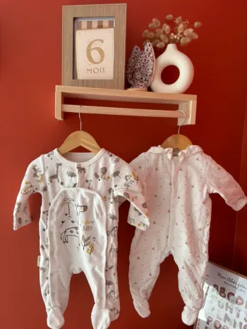 Lot 2 pyjamas chauds taille 6 mois