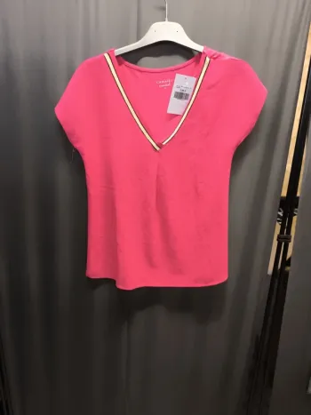 86218 tee shirt MC rose femme XS camaïeu